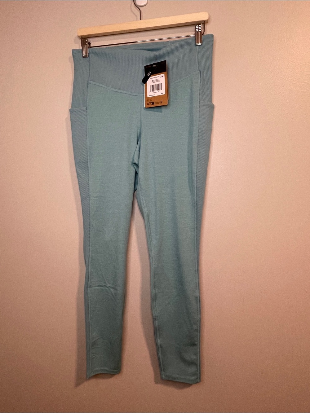 The North Face Dune Sky Tight Aqua Blue High-Waist Leggings with Side Pockets
